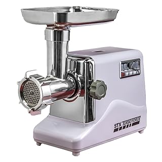 STX INTERNATIONAL STX-3000-TF Turboforce 3-Speed Electric with 3 Cutting Blades, 3 Grinding Plates, Kubbe Attachment and Sausage Stuffing Tubes